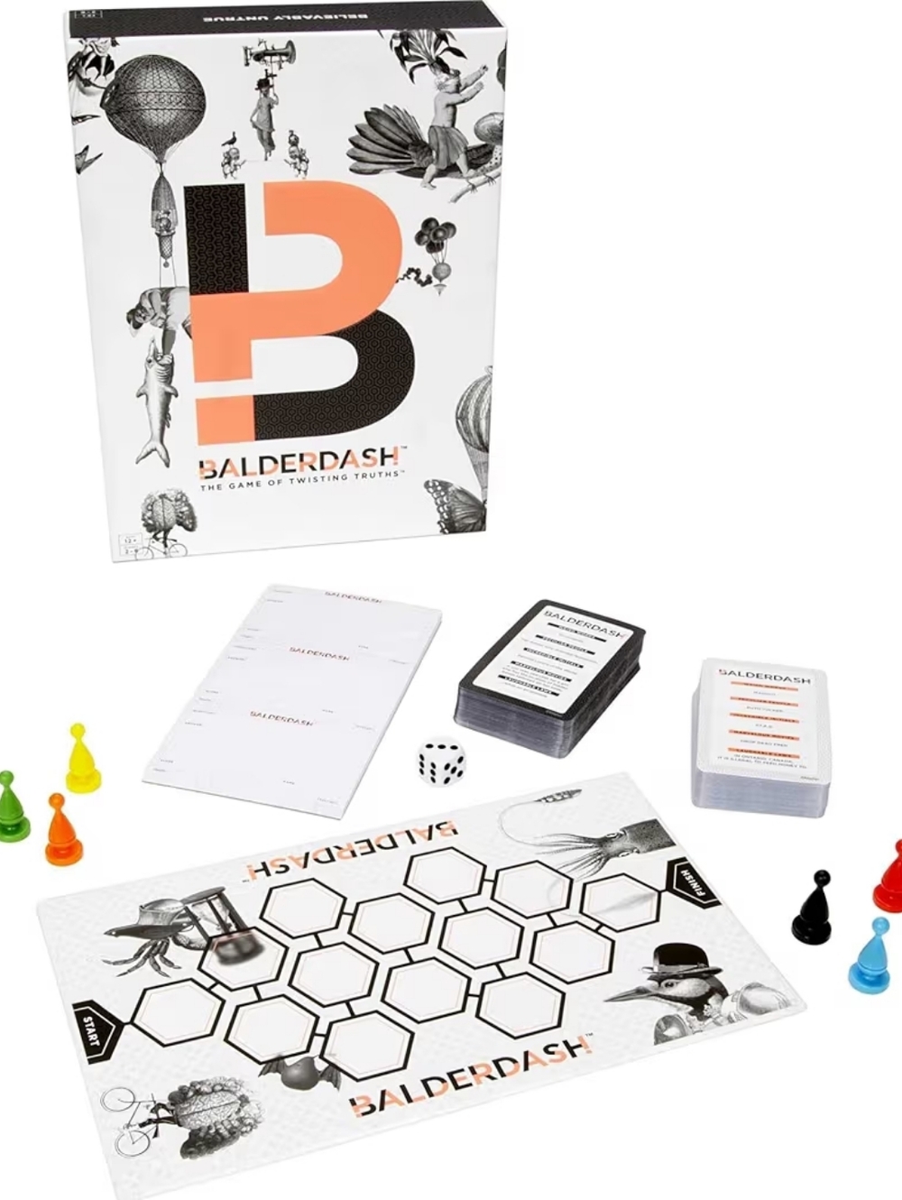 Balderdash The Game of Twisting Board Game Truths Mattel 2019 New OPEN BOX